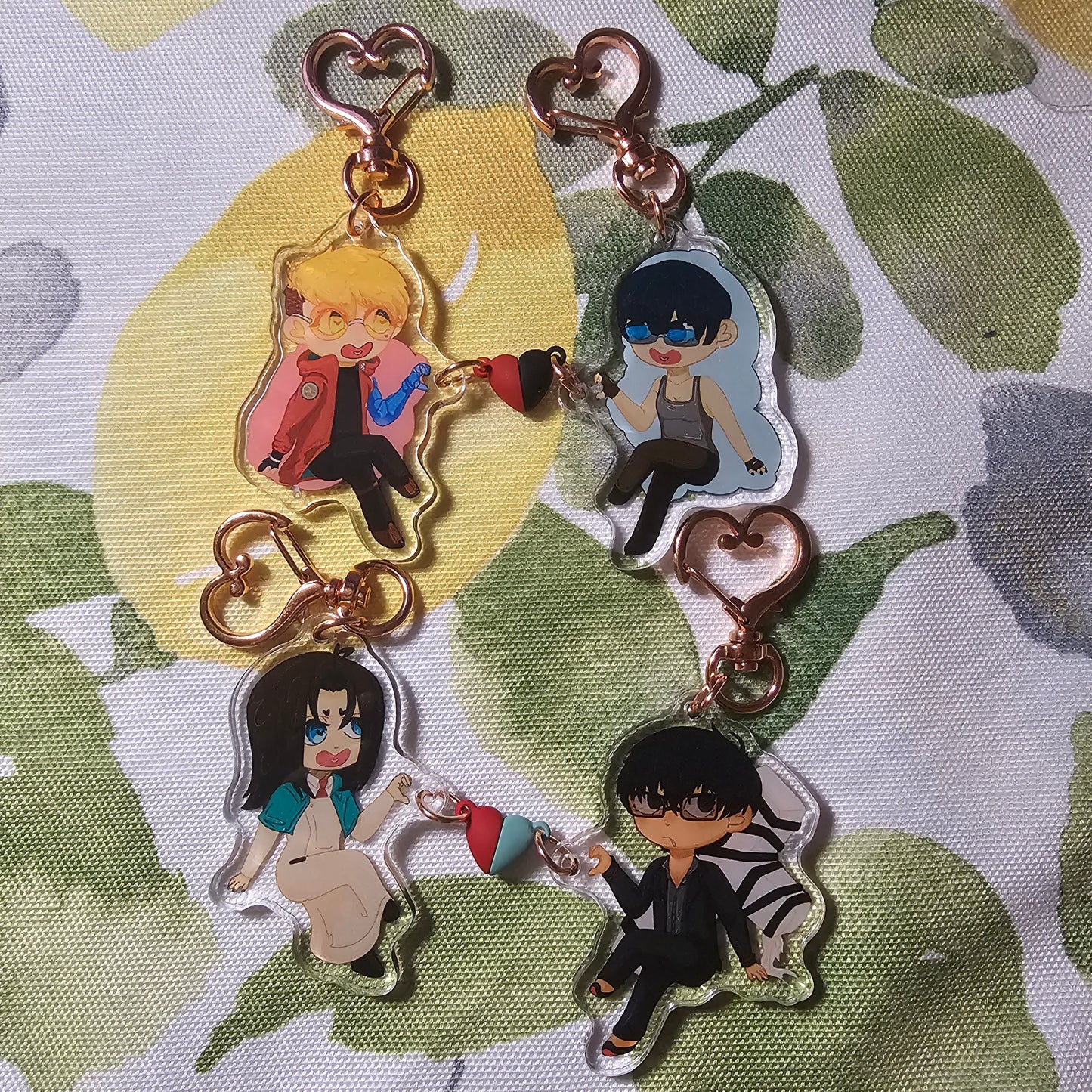 In Stock: Trigun VashWood MillyMeryl MillyWood Mash Heart Magnet Keychain Sets