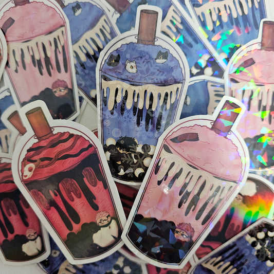 In Stock: JJK Boba Stickers Vol. 2 Megumi Yuji Sukuna