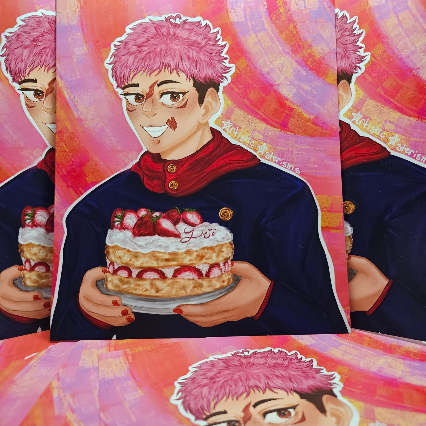 In Stock: Yuji Cake Birthday Print 8 x 10 jujutsu kaisen