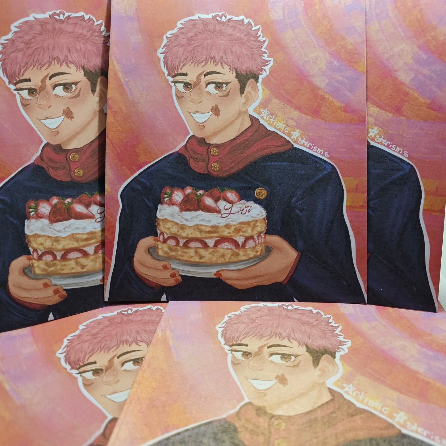 In Stock: Yuji Cake Birthday Print 8 x 10 jujutsu kaisen
