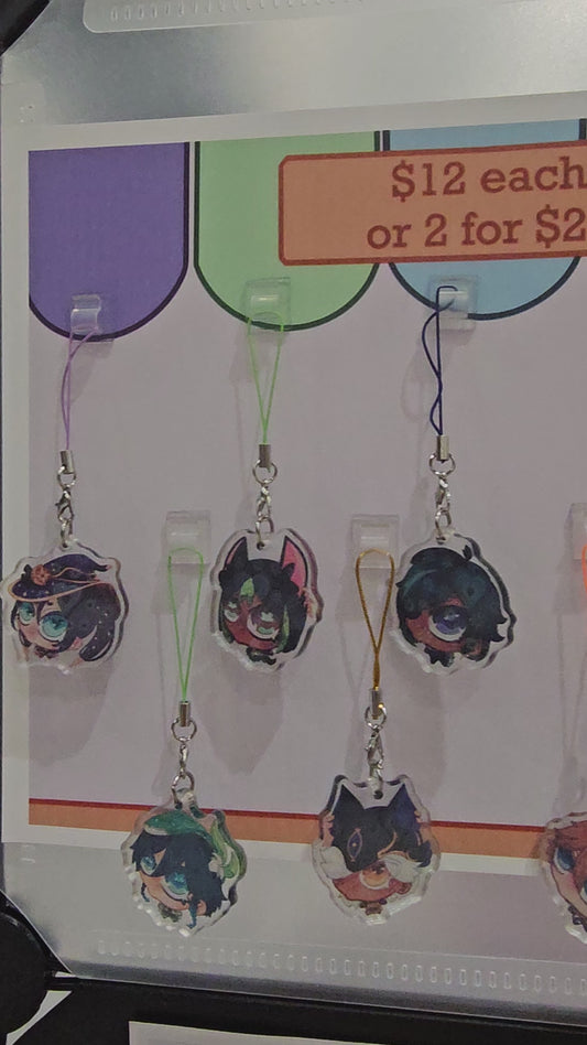 Genshin Impact Phone Charms and Stickers
